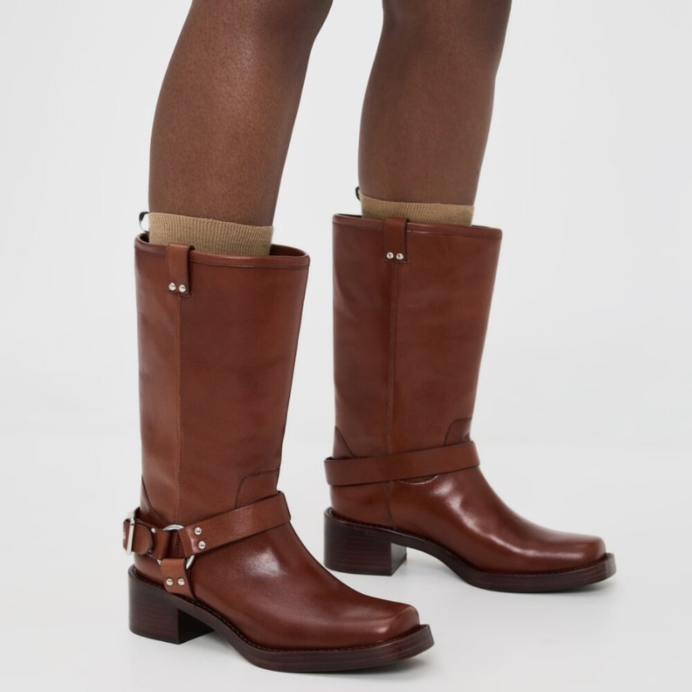Reformation Francesca Moto Boot — Cavalier Leather (Brown) | Size 7 | NIB | Rare - Picture 3 of 4